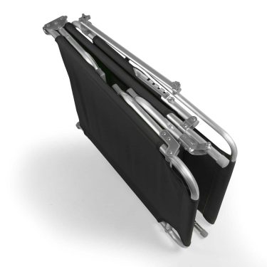 Comfortabel Aluminium Ligbed met Zonnendak 190x57 cm - Zwart - ingeklapt