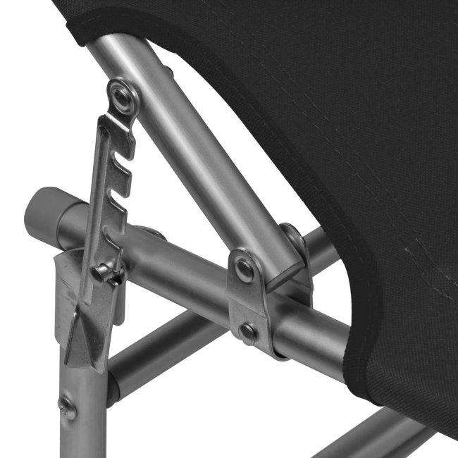 Comfortabel Aluminium Ligbed met Zonnendak 190x57 cm - Zwart2