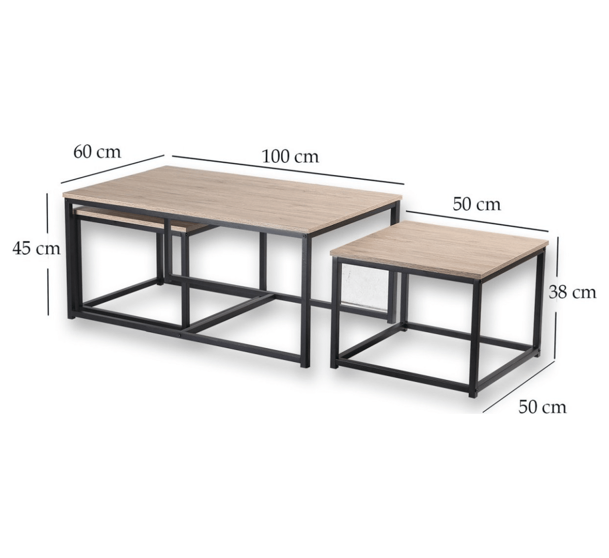 Urban-living-salontafel-houtlook-met-2-bijzettafels-formaten